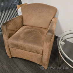 Tan Microsuede Mid Back Reception Armchair
